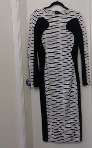 ASOS Black & White Bodycon Midi Dress